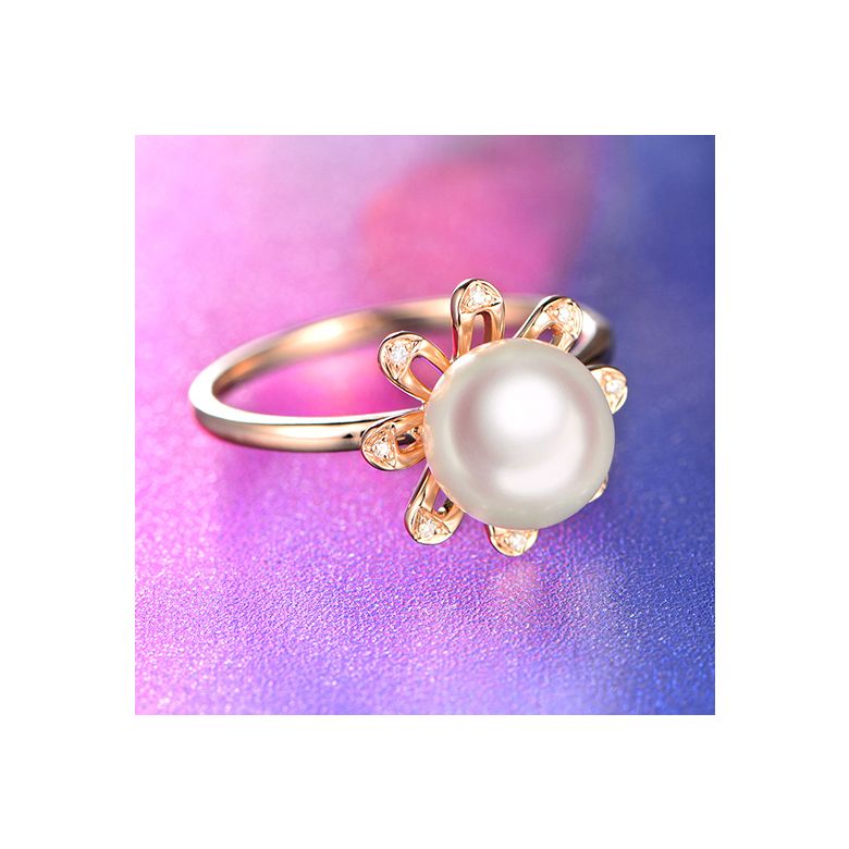 Bague fleur des neiges. Or rose, pétales de diamants - 5