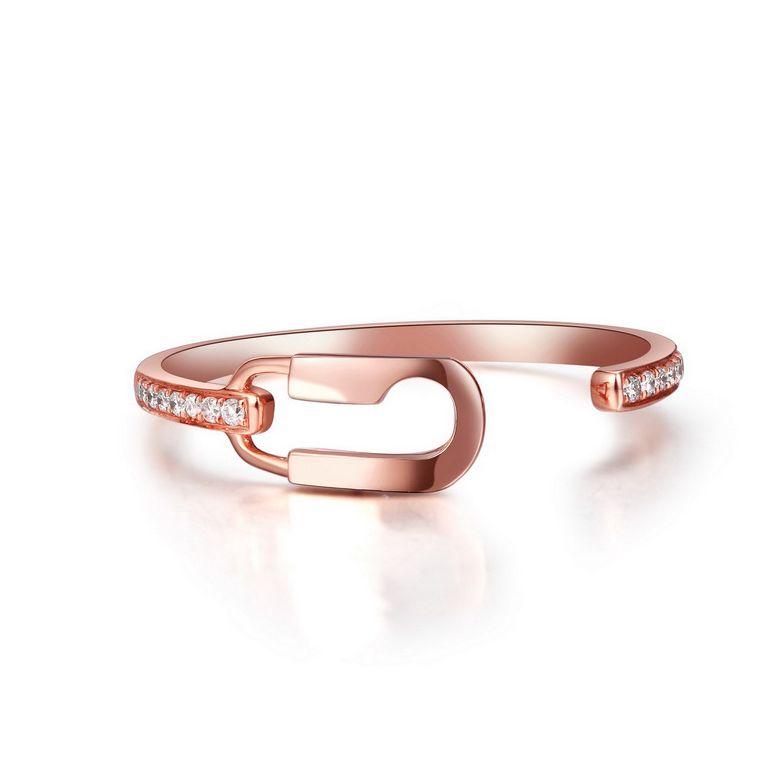 Bague cadenas Or rose 18cts. Diamants 0.070ct - 5