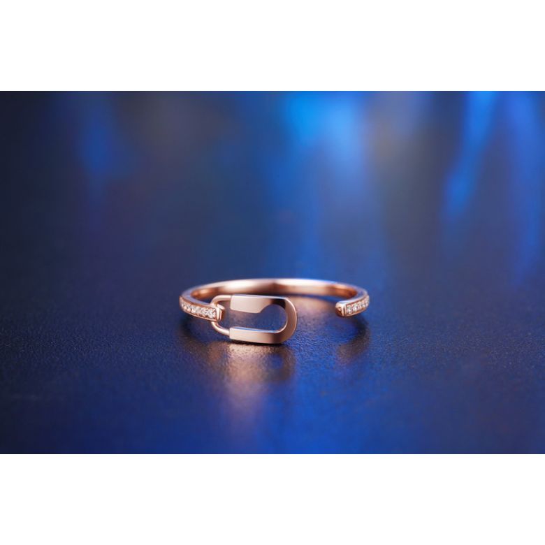 Bague cadenas Or rose 18cts. Diamants 0.070ct - 3