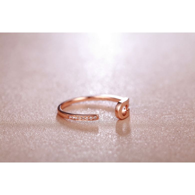 Bague cadenas Or rose 18cts. Diamants 0.070ct - 4