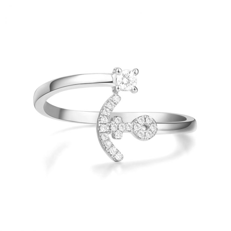 Bague enclume de bateau. Or blanc 18cts, diamants 0.11ct  | Gemperles - 7