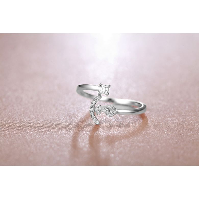 Bague enclume de bateau. Or blanc 18cts, diamants 0.11ct  | Gemperles - 3