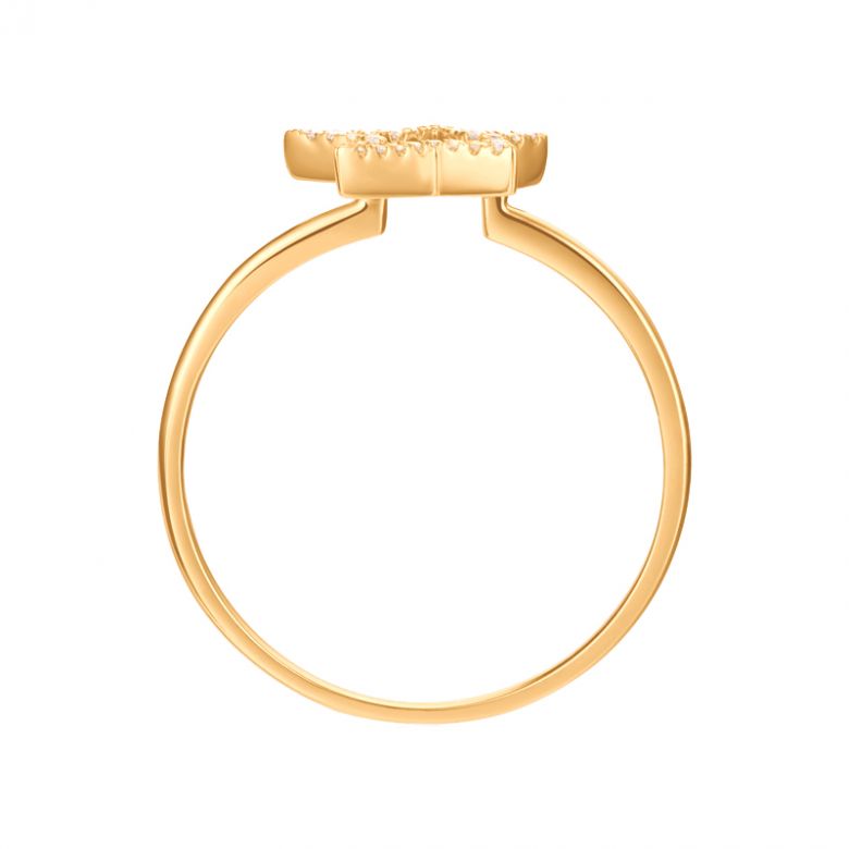 Bague Étoile Or jaune 18cts. 30 diamants 0.060ct - 7
