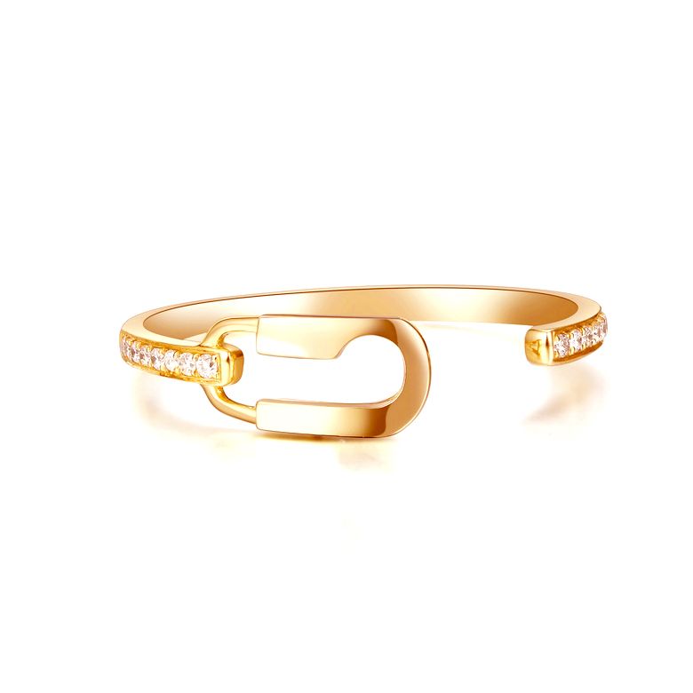 Bague cadenas Or jaune 18cts. Diamants 0.070ct - 5