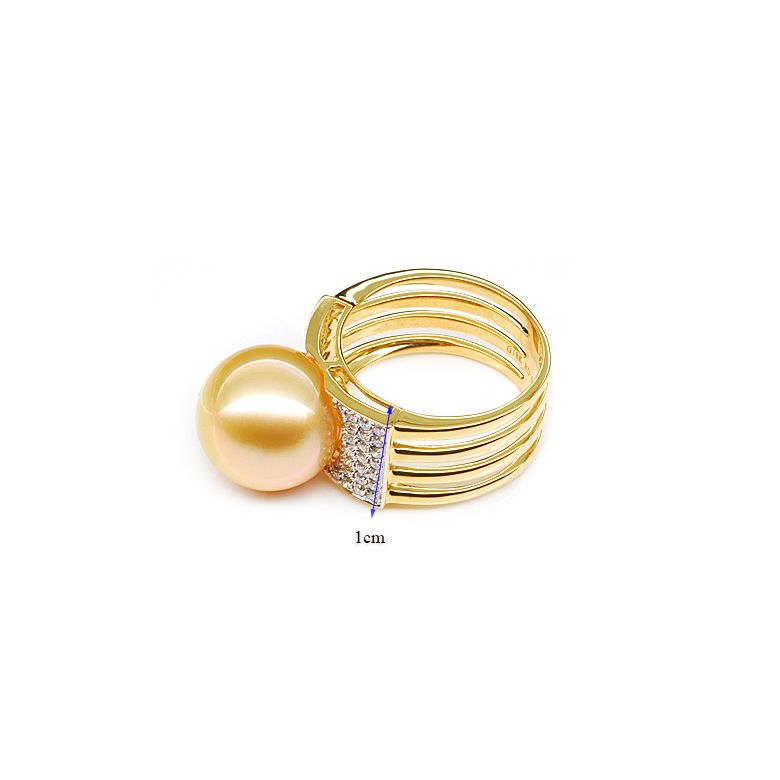 Bague Îles Ashmore-et-Cartier - Or jaune, diamants, perle d'Australie - 6