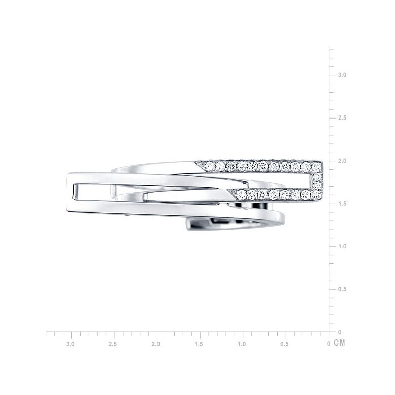 Bague anneau d'exception. Pendentif or blanc diamants forme cœur | Exception - 4