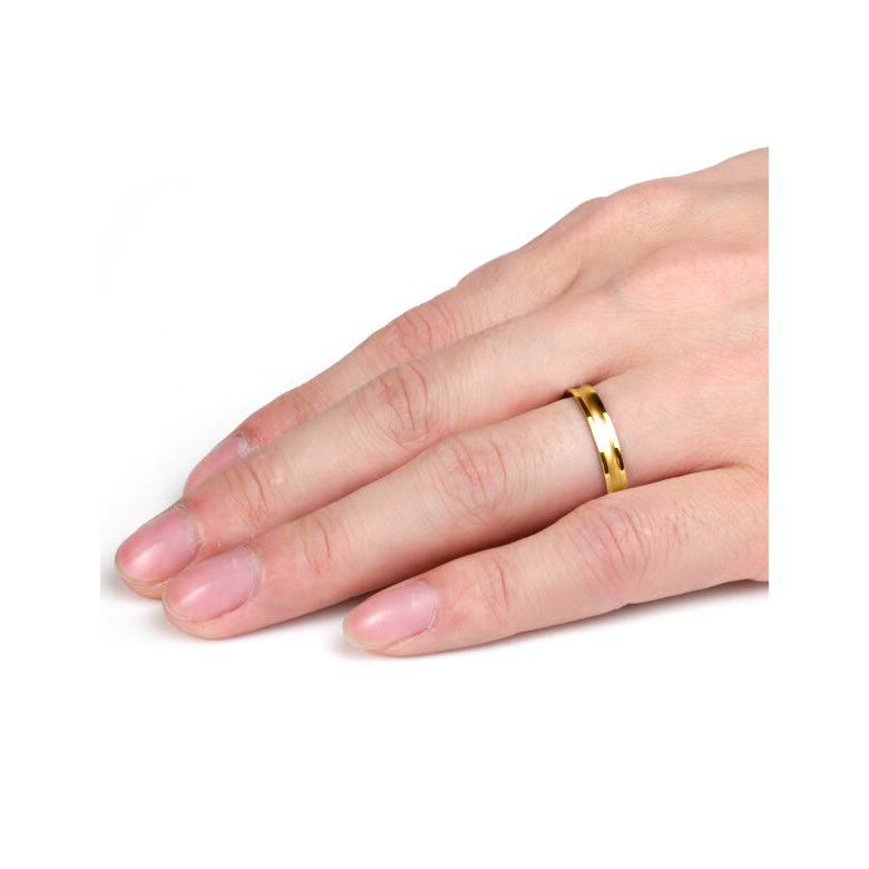 Alliance Homme en or jaune et diamant - Incurvation précieuse - 2