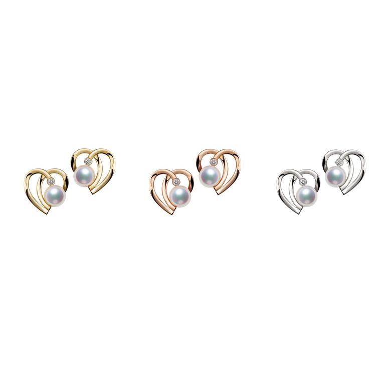 Boucles Coeur contemporain Or blanc. Perles Akoya, Diamants.  - 5