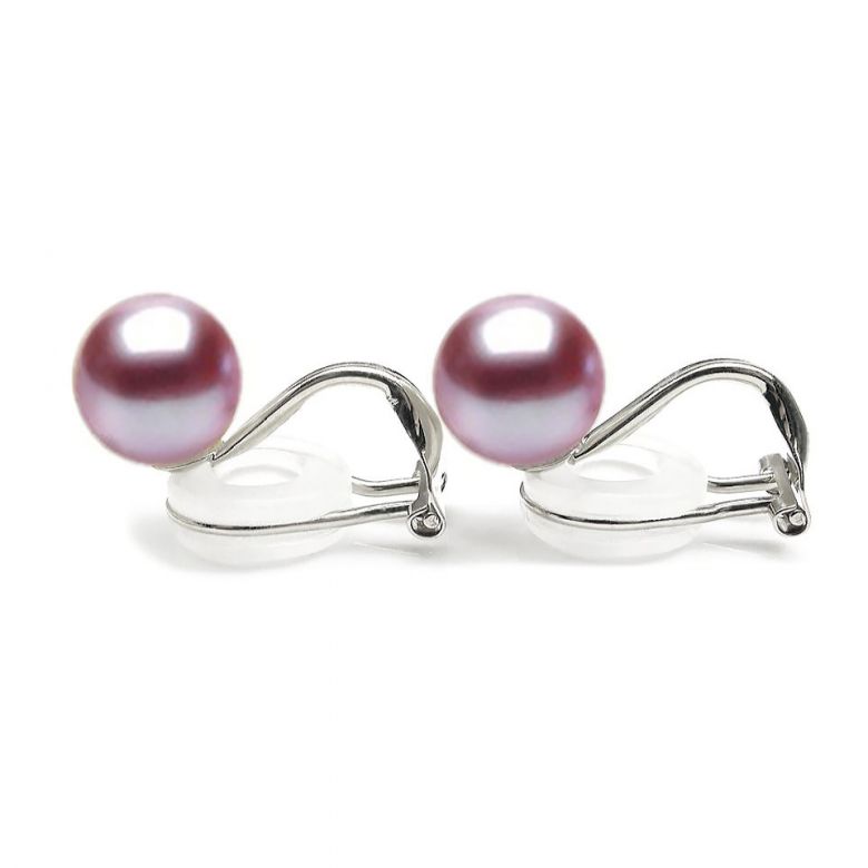 Boucle d oreille clip - Boucle oreille clip or blanc perle - 6