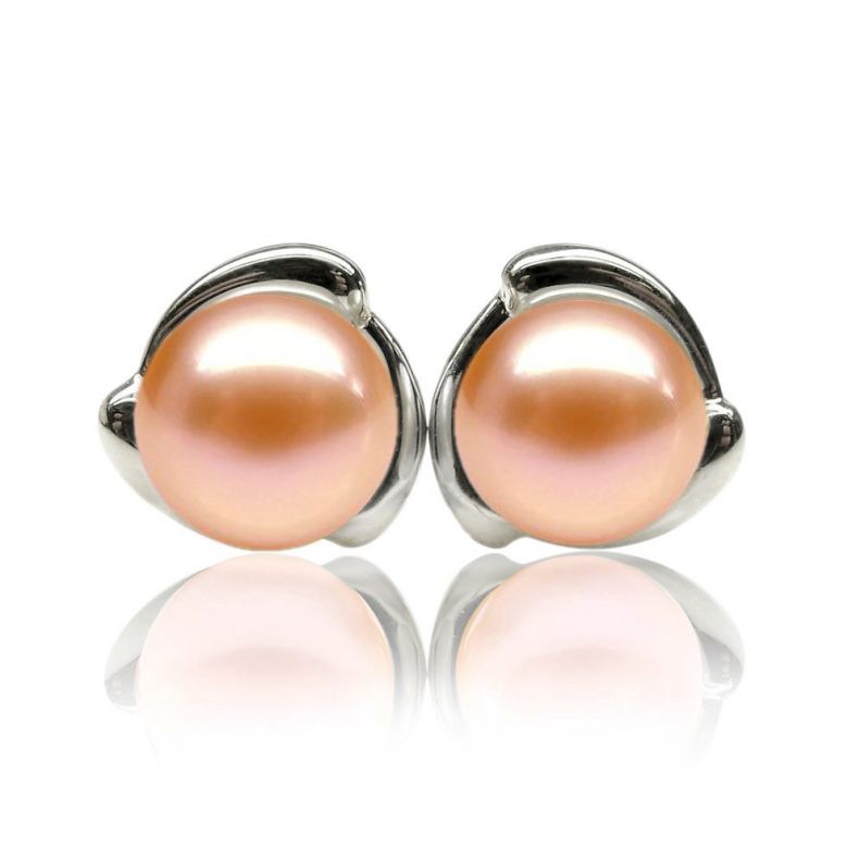 Boucles d'oreilles style classique - Perles de culture, or blanc - 4