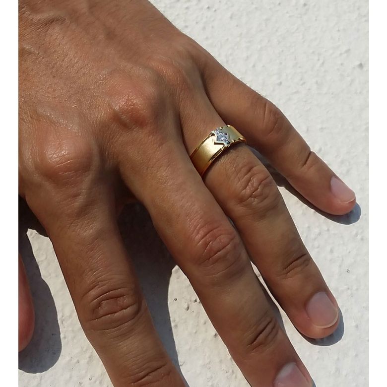 Bague Hommes. Or jaune. Diamant brillant | Louis - 2