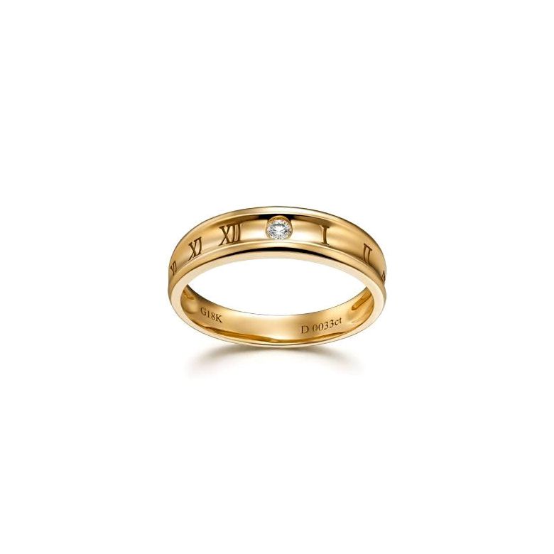 Bague pour homme en Or jaune | Chiffre Romain - 2