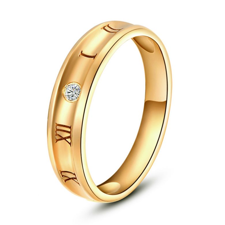 Bague pour homme en Or jaune | Chiffre Romain - 1