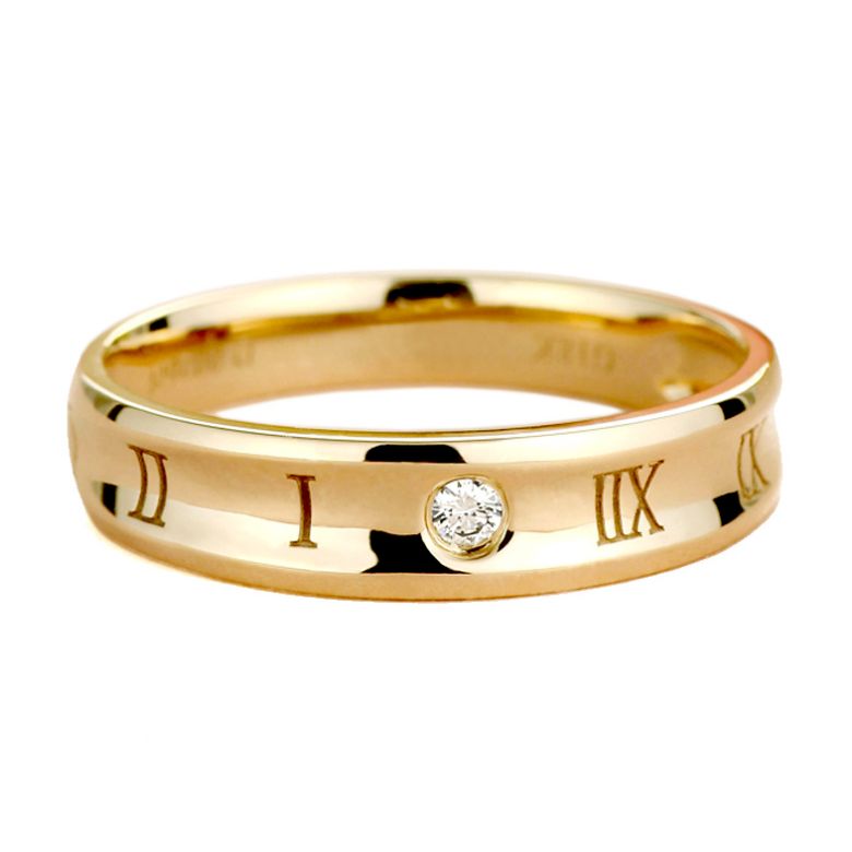 Bague pour homme en Or jaune | Chiffre Romain - 4
