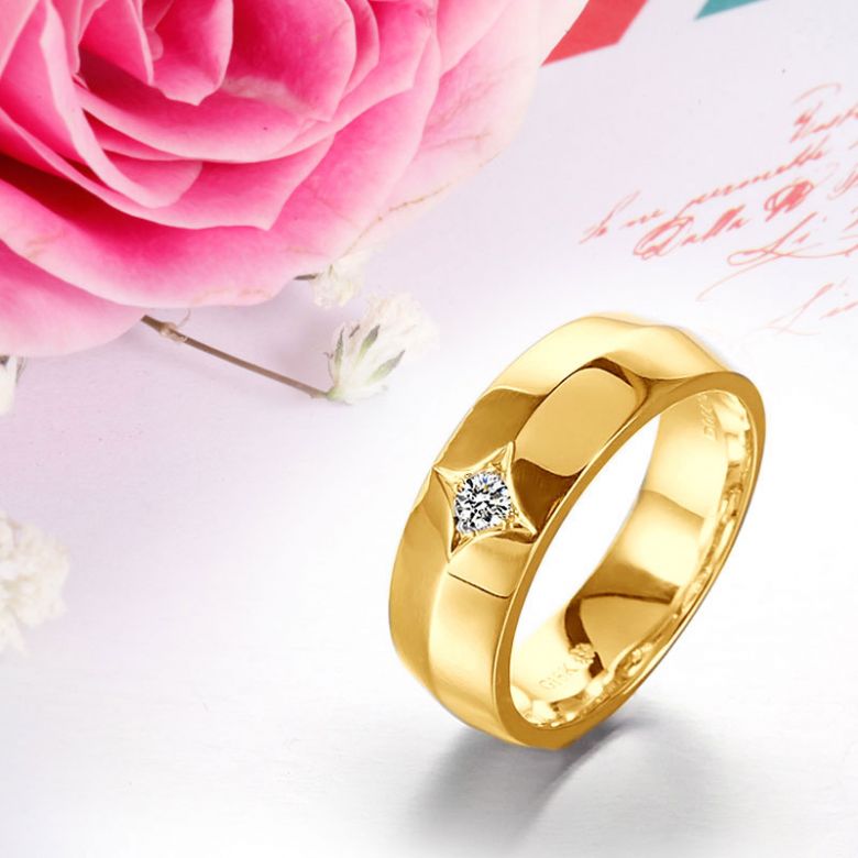 Chevalière - Bague chevalière homme en or jaune - 1 diamant central | Borgia - 4