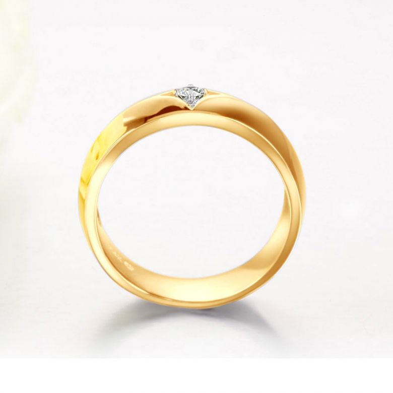 Chevalière - Bague chevalière homme en or jaune - 1 diamant central | Borgia - 5