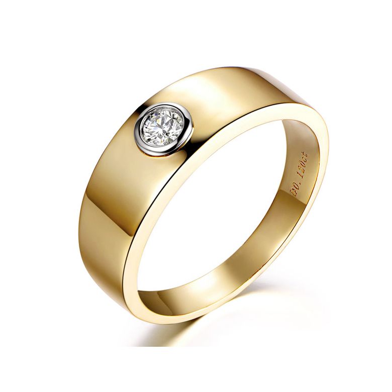 Chevalière Homme Scapin Or Jaune & Blanc - Bague Anneau en Diamant | Gemperles - 1