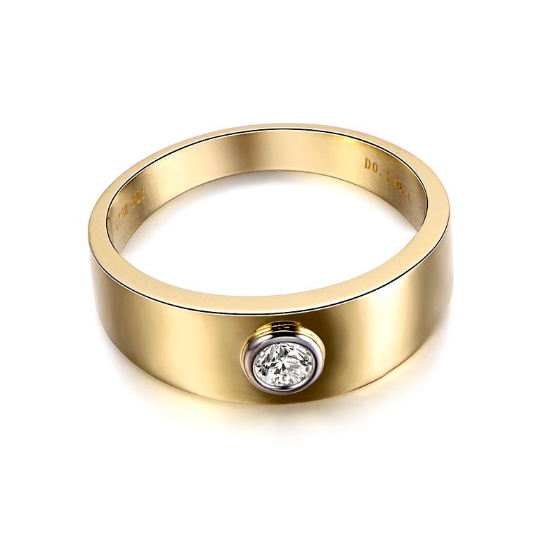 Chevalière Homme Scapin Or Jaune & Blanc - Bague Anneau en Diamant | Gemperles - 3