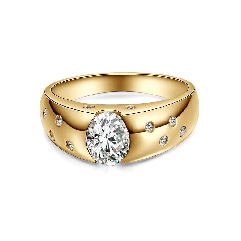 Bague pour homme or jaune 18cts - Mille éclats diamantés | Spencer - 2