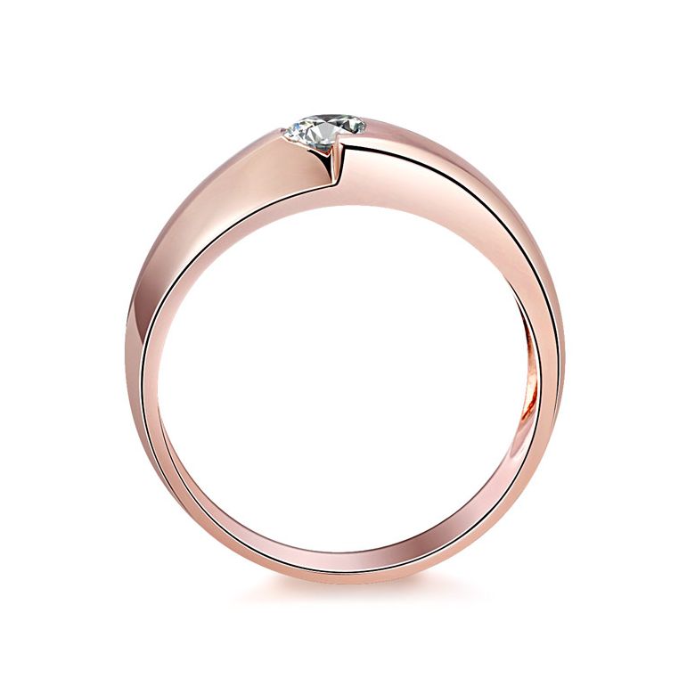 Bague homme duo d'or rose serti d'un diamant de 0.50ct | Gemperles - 2