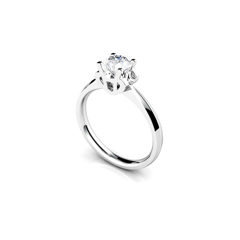 Bague prénom - Lettre H - Diamant, Or blanc | Gemperles - 3