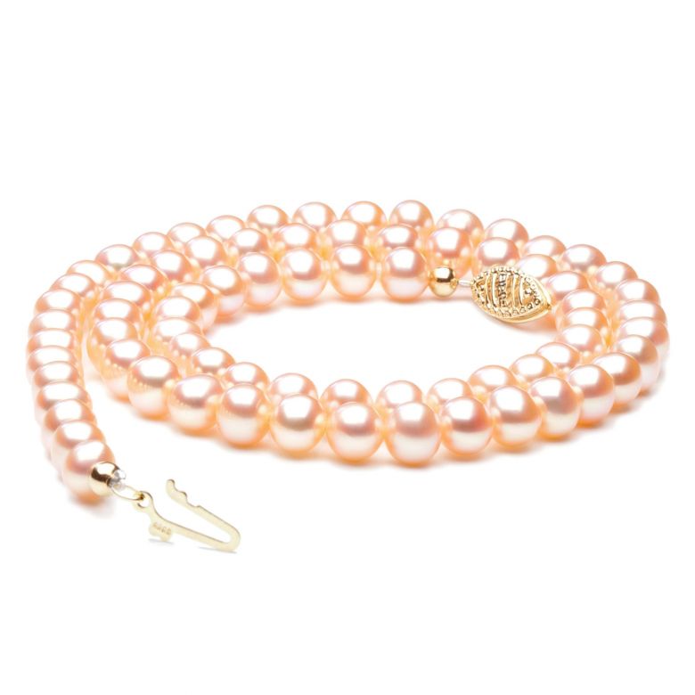 Collier perles culture - Perle eau douce Chine rose - 5/5.5mm, AA+ - 5