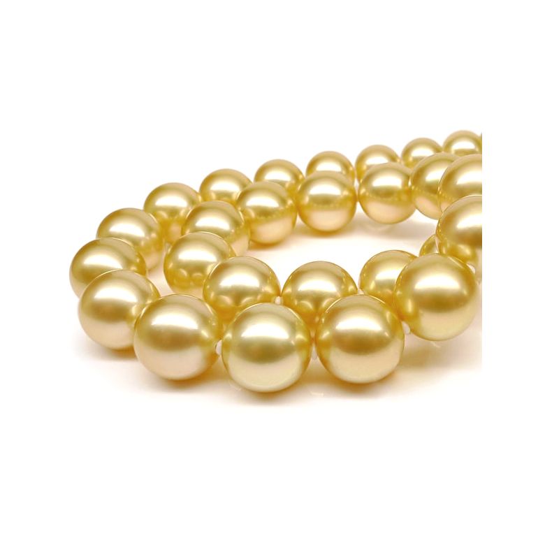 Collier grosses perles d'Australie dorées - Perles rares 11/13mm - 3