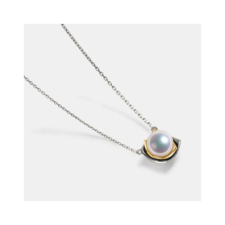 Pendentif Lotus du Japon. Perle Akoya et 2 Ors - 6