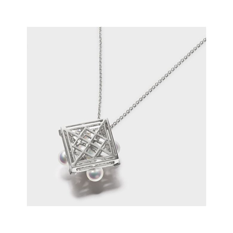 Pendentif Voyage stellaire I Perles Akoya Or blanc Diamants - 9