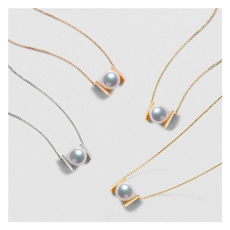 Pendentif Otohiko. Sobre, Moderne et Élégant. Or jaune et Perle Akoya I Gemperles - 6