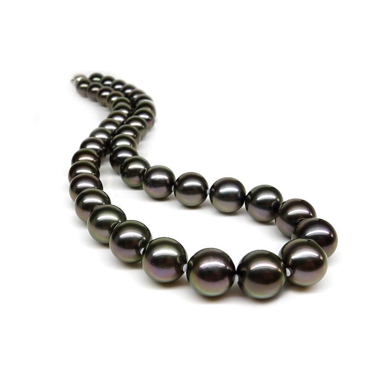 Les perles noires - Collier perles de Tahiti bronzes foncées - 10/12mm - 2