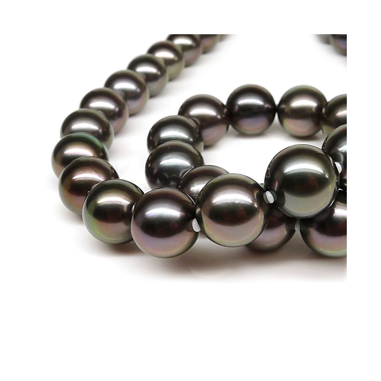 Les perles noires - Collier perles de Tahiti bronzes foncées - 10/12mm - 3