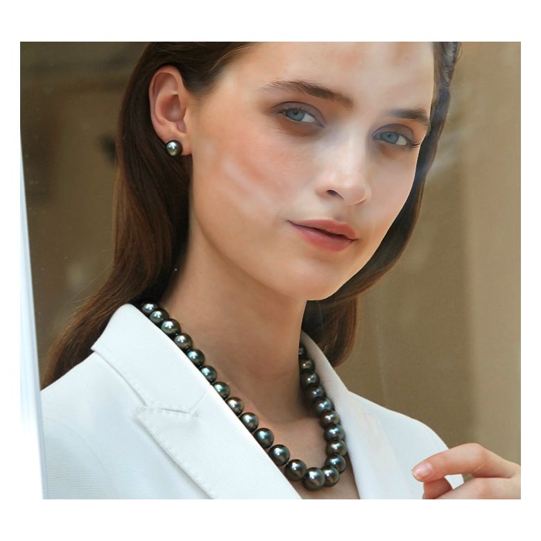 Perle noire collier - Perles de Tahiti 10/11mm - Perles de culture AAA - 2