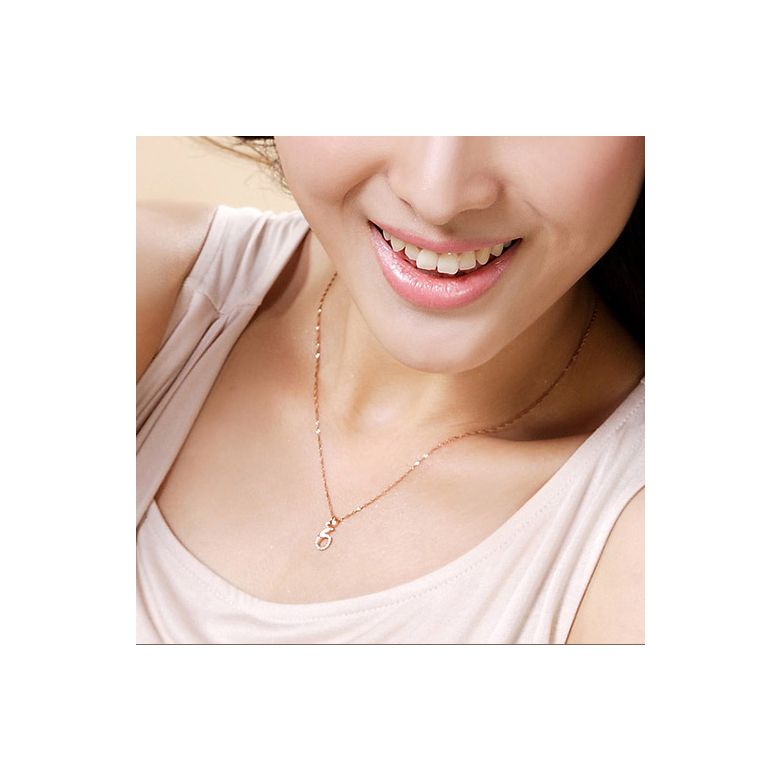 Pendentif chiffre 6 - Or rose 18cts et diamants 0.065ct - 2