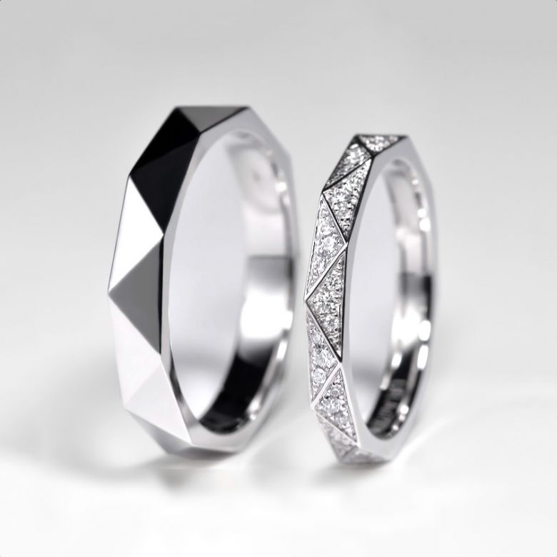 Alliance Homme Triangulaire Platine - 4