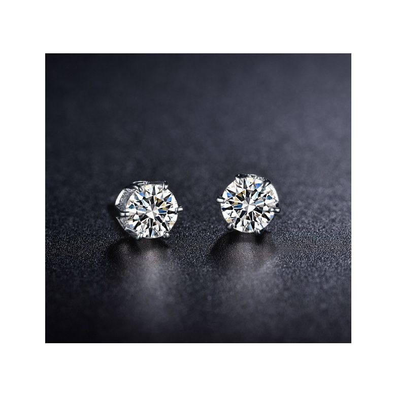 Puces diamants 0.50ct. Or blanc - Carat personnalisable - 3