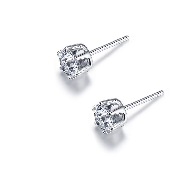 Puces diamants 0.50ct. Or blanc - Carat personnalisable - 7