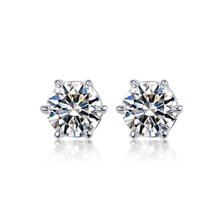 Puces diamants 0.50ct. Or blanc - Carat personnalisable - 1
