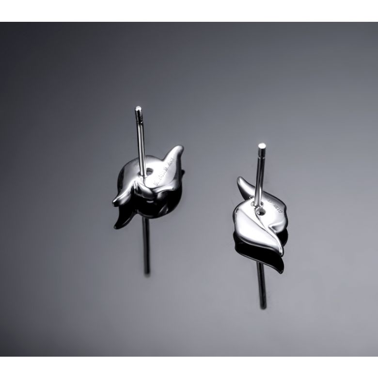 Boucles d'oreilles pendantes. Or blanc Diamants. Carat personnalisable - 5