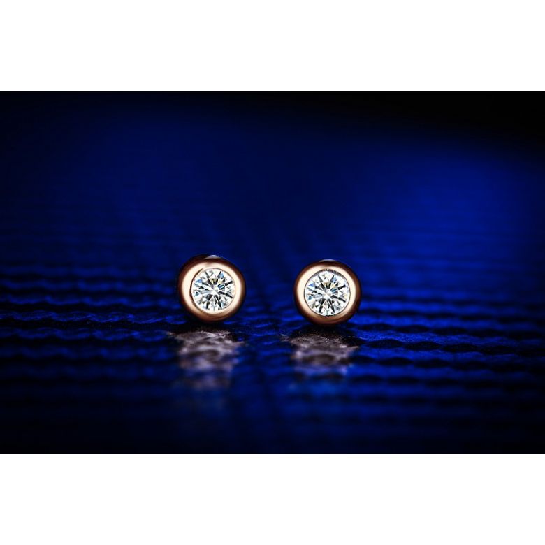 Puces diamants serties clos 0.20ct. Or rose. Carat personnalisable - 4