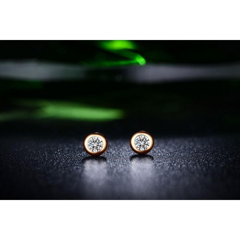 Puces diamants serties clos 0.20ct. Or rose. Carat personnalisable - 7