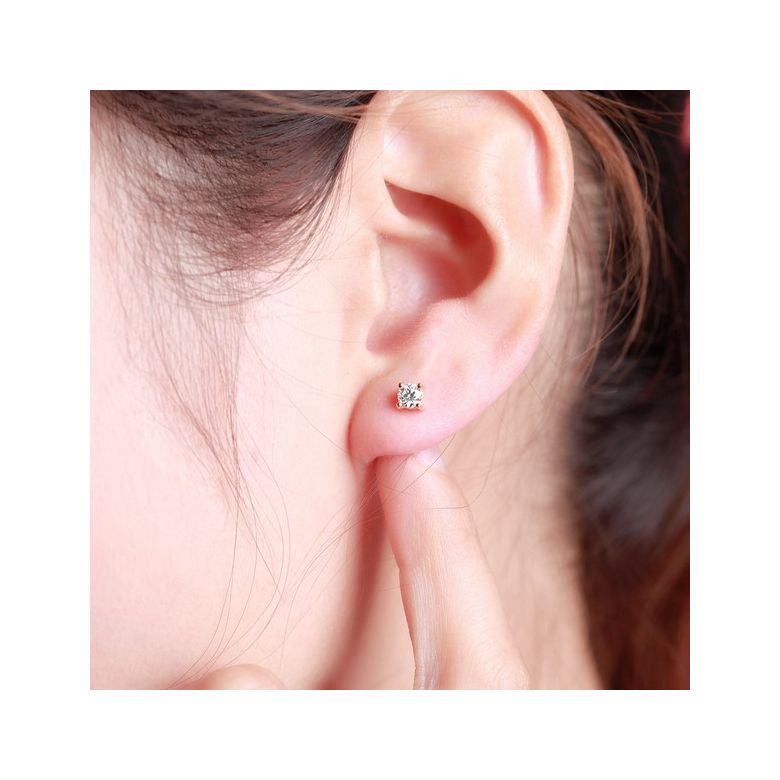 Puces diamants 0.20ct. Or rose Carat personnalisable - 2