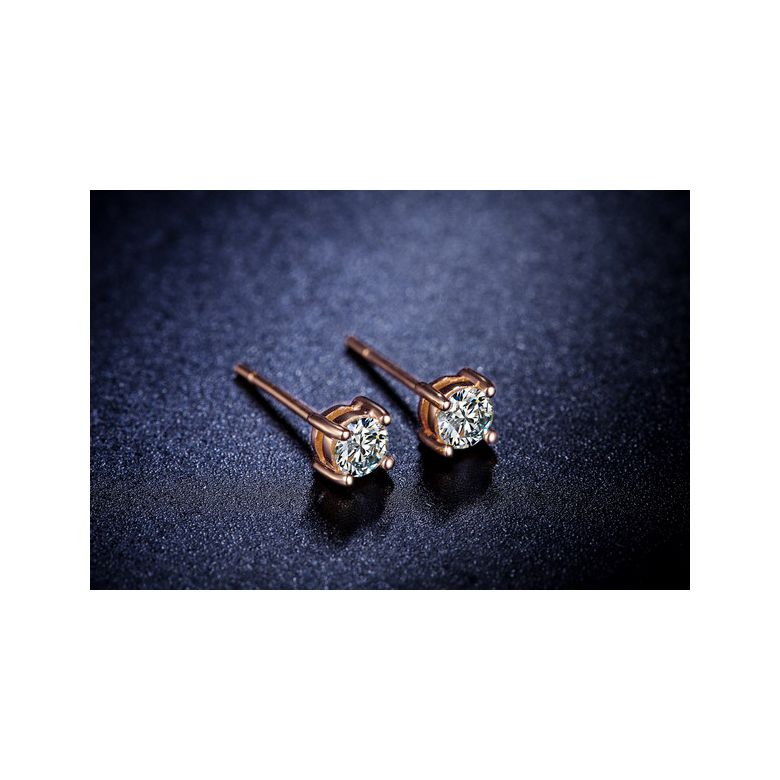 Puces diamants 0.20ct. Or rose Carat personnalisable - 5