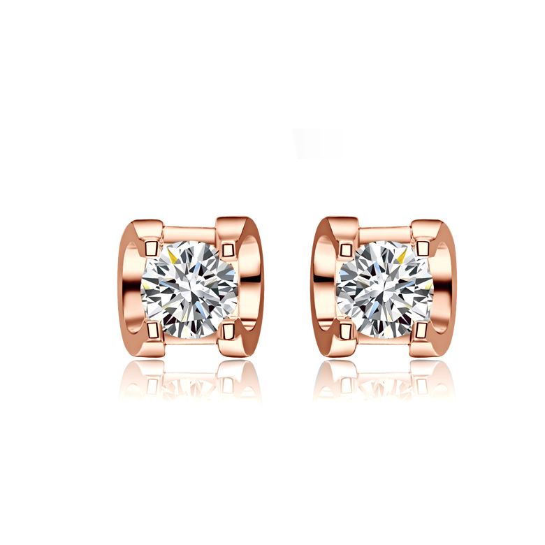 Puces diamants griffes taille brillant 0.20 carat. Personnalisables - 1