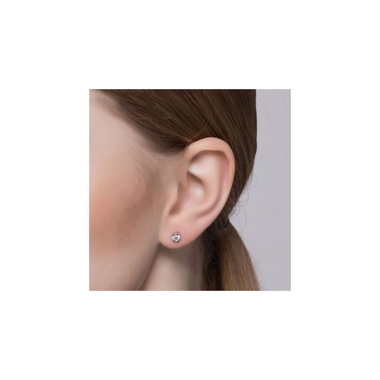 Puces diamants serties clos 0.20ct. Or blanc. Carat personnalisable - 4
