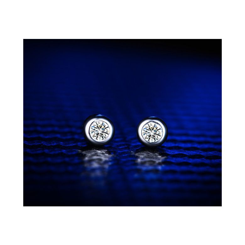 Puces diamants serties clos 0.20ct. Or blanc. Carat personnalisable - 5