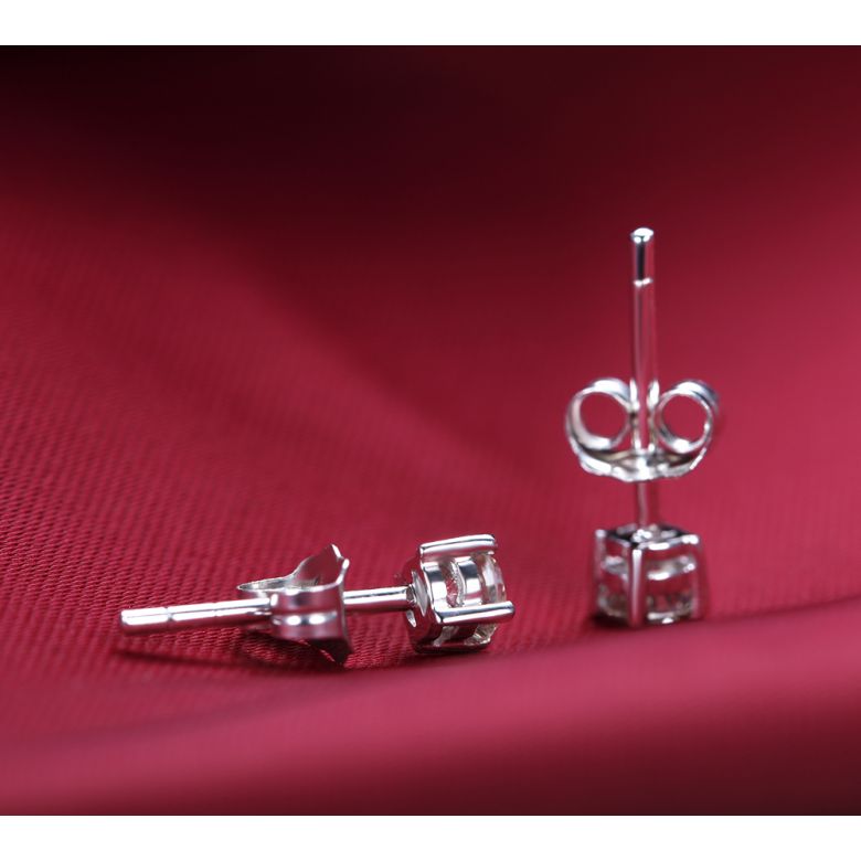 Puces diamants 0.20ct. Or blanc - Carat personnalisable - 5