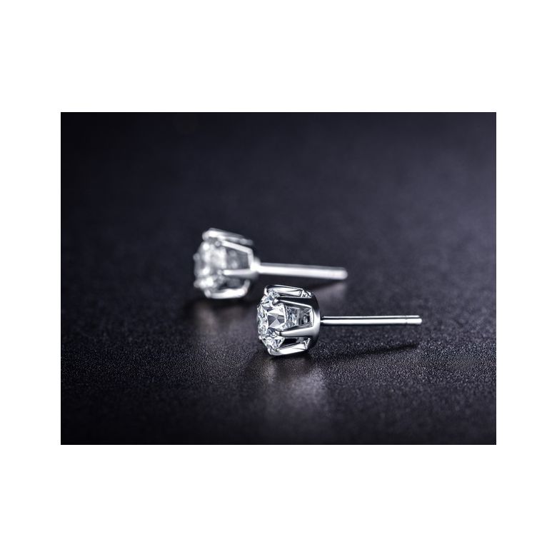 Puces diamants 0.50ct. Or blanc - Carat personnalisable - 5
