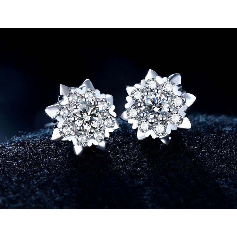 Boucles d'oreilles meravigliosa. Or blanc, diamants 0.26ct - 2