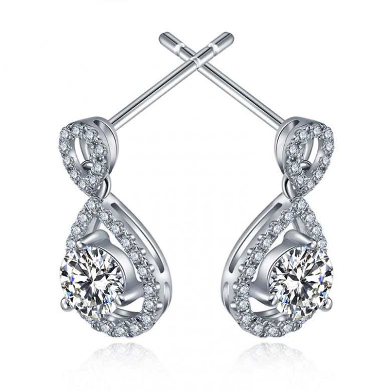 Boucles d'oreilles - Boucle diamant or blanc 18cts - 7
